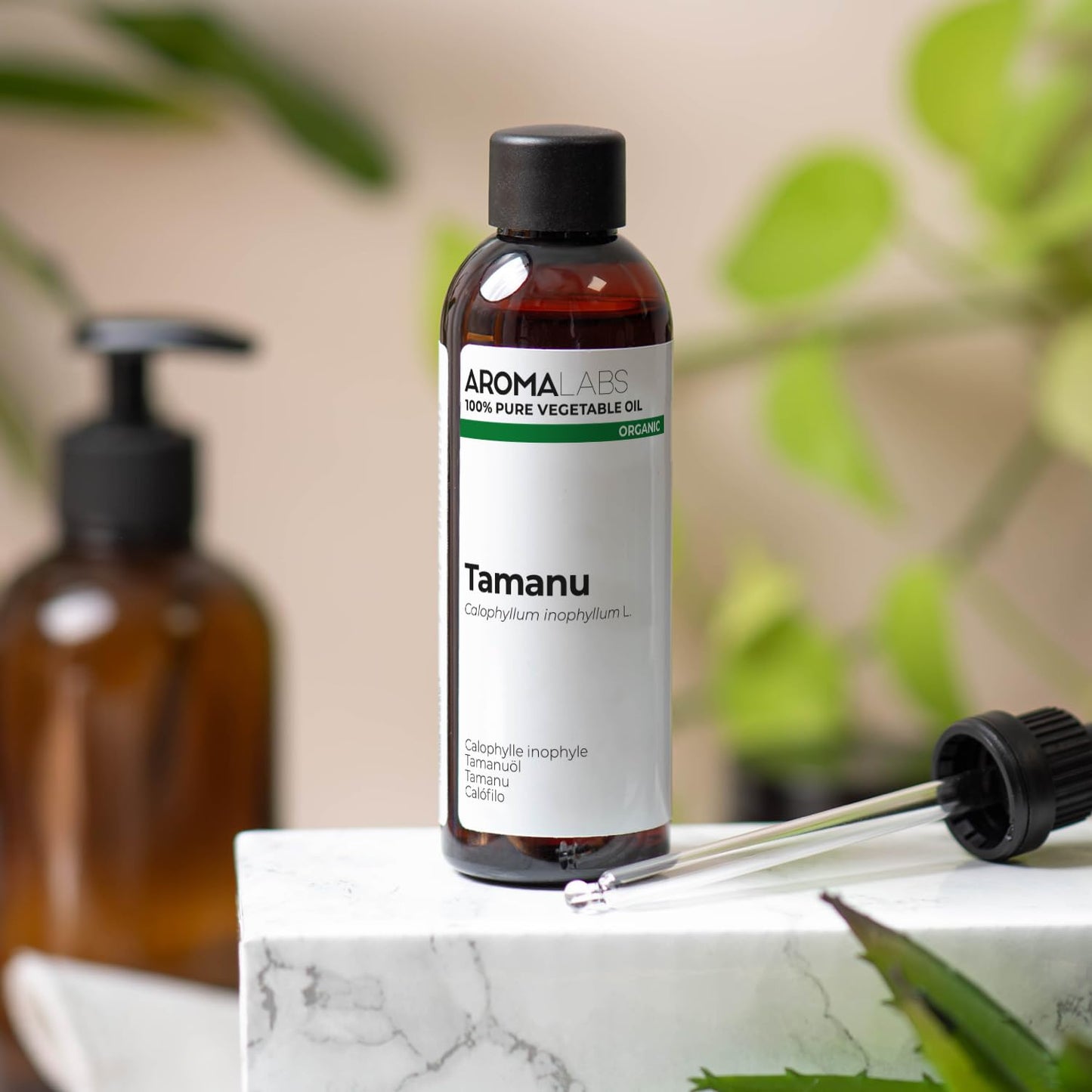 Aroma Labs ORGANIC - TAMANU Oil - 100mL - 100% Pure, Natural, Cold Pressed and Cosmos Certified - AROMA LABS (French Brand)