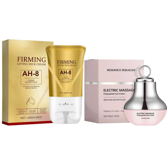 Neck-Eye Care Tightening & Revitalizing Set, Neck and Eye Care Set, AH-8 Firming Neck Cream + Electric Massage Eye Cream (2)