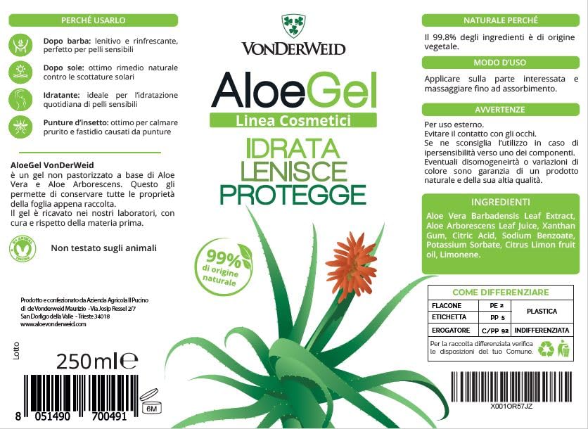 VONDERWEID Vonderweid - AloeGel, Moisturizing Aloe Arborescens Gel, 100 ml