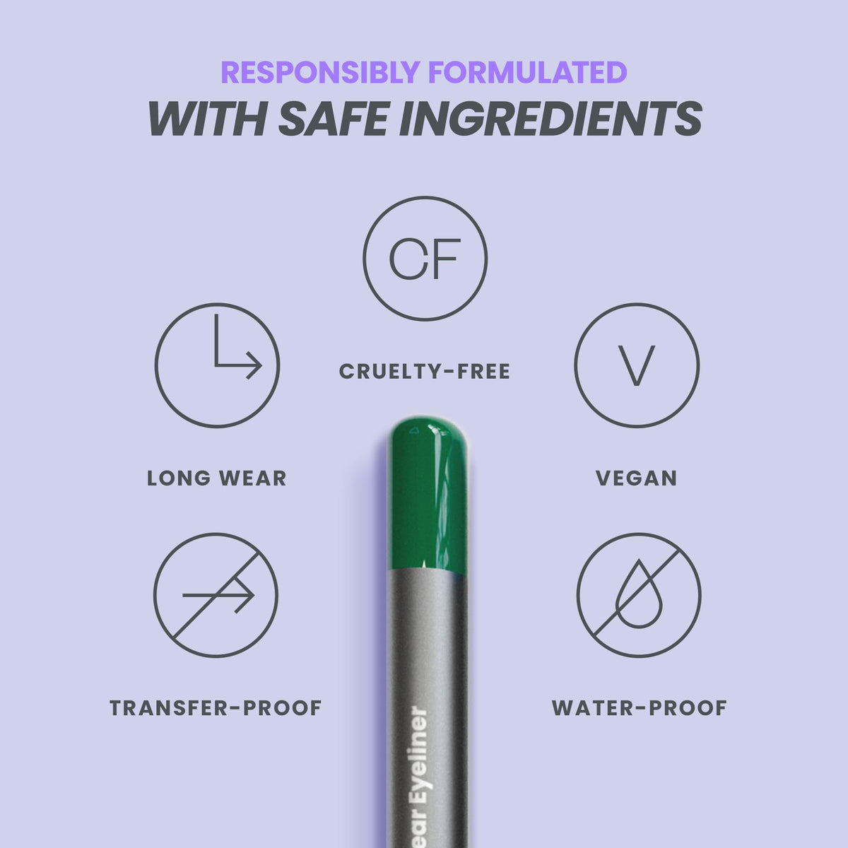 Wonderskin 1440 Longwear Green Eyeliner Pencil - Waterproof, Sharpenable Eyeliner Pencil and Smudge Proof Green Eye Liner Pencils (Pine)