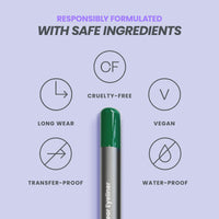 Wonderskin 1440 Longwear Green Eyeliner Pencil - Waterproof, Sharpenable Eyeliner Pencil and Smudge Proof Green Eye Liner Pencils (Pine)