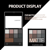 QUIWEN Smokey Eyeshadow Palette, Full Matte Smokey Eye Shadow Pallets for Women Highly Pigmented Black Eyeshadow Makeup Palette Waterproof Long Lasting Grey Eyeshadow With Dual-Ended Applicator Brush