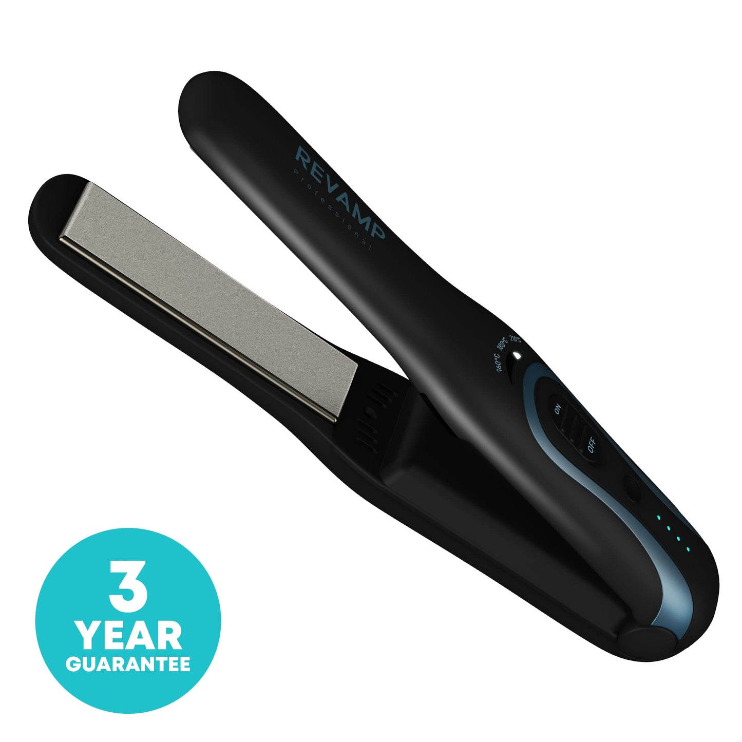 REVAMP Progloss Liberate Shine Cordless Straightener, Ceramic Compact Straightener with Lithium-Ion Technology for Frizz-Free Hairstyles, Infused with Smooth Keratin, Argan and Coconut Oils, Black