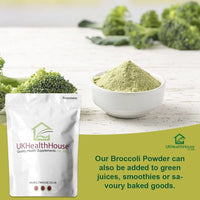 UKHealthHouse Broccoli Powder | Contains Activated Sulforaphane Supplement | Potent Antioxidant Content | Whole Broccoli Powder | 100% Natural & Pure (250g)