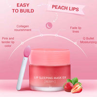 MUNSKT Lip Sleeping Mask, 4 PCS Lip Balm Set Mini Day and Night Repair Lip Balm for Chapped Cracked Dry Lips Nourishing & Hydrating Lip Mask for Women Men (Berry Apple Grape Choco)