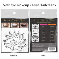 Kagodri Eye Makeup Template Stickers, 24pcs Template Eye Makeup Tools, Nine-tailed Fox Eyeshadow Eyeliner Makeup Tools