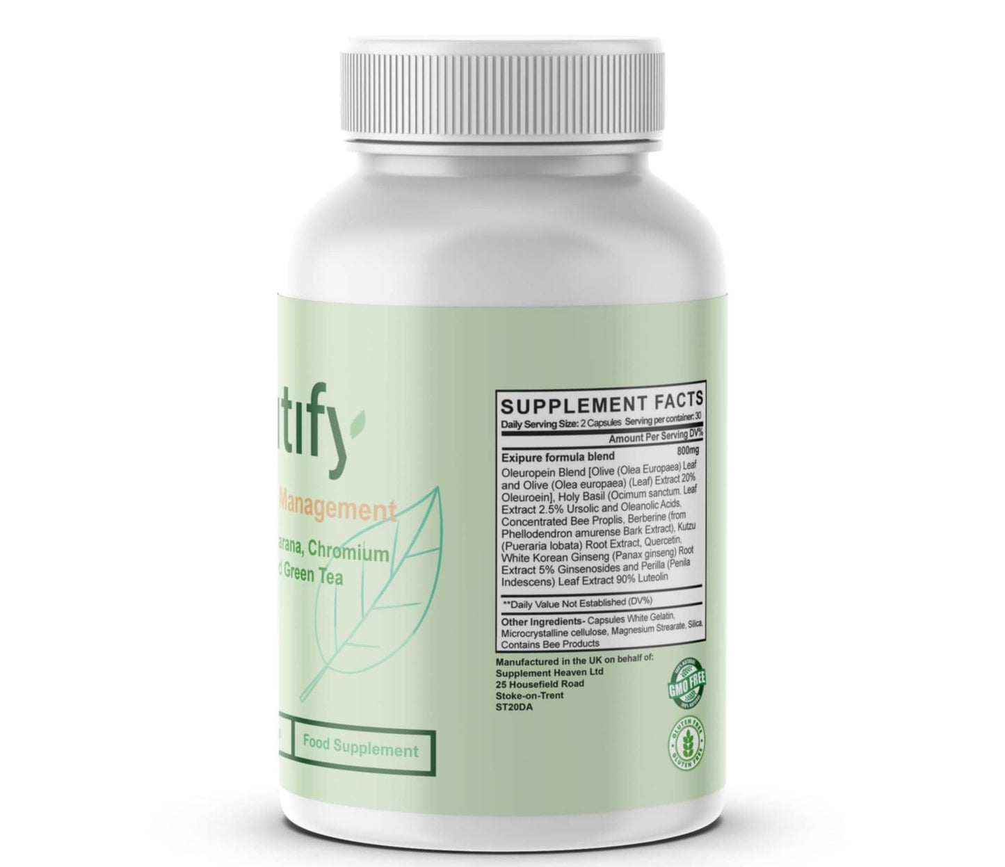 Fitify - All Natural/Weight Management Support - 60 Capsules - Vegan/New & Sealed/Slim Warriors