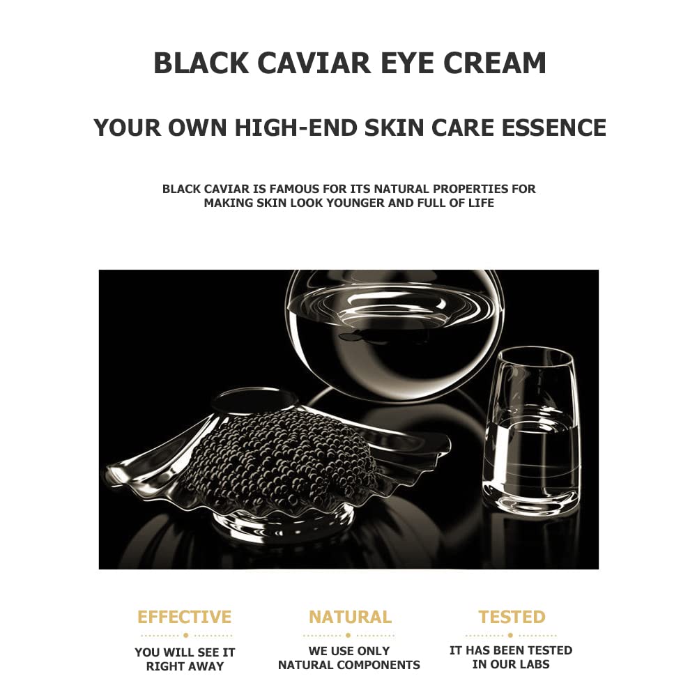 JOMTAM Caviar Black Gold Moisturizing Eye Cream Skin Rejuvenation Dark Circles Smoothing Wrinkles 60g