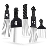 NFGMFMQSHDF KMIIMET5 Pack Afro Pick Afro Comb Metal Picks for Hair, Afro Pick Combs for African American Hair Styling Tool Hair Comb for Hair Styling Hair Picks for Curly Hair Fist Pick for Hair