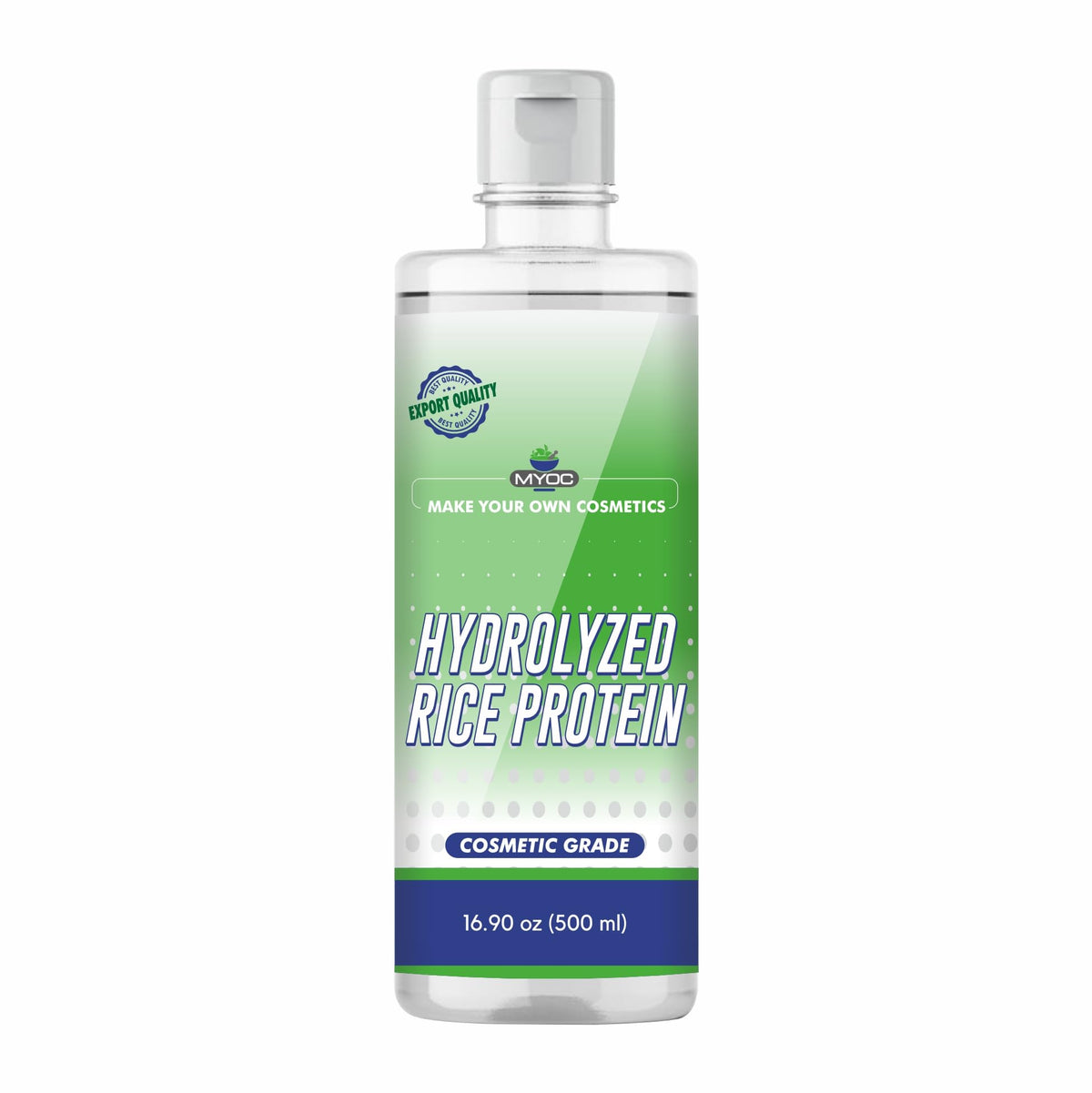 MYOC Hydrolyzed Rice Protein – Cosmetic Grade | For Skin & Hair Care Formulations | Water-Soluble Protein for DIY Creams, Serums, Conditioners & Masks | 500 ml / 16.9 Fl Oz