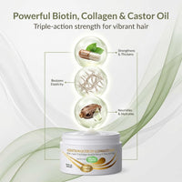 VITAMINS hair cosmetics VITAMINS Hair Cosmetics Keratin Hair Mask for Damaged Locks - Deep Conditioner with Biotin, Castor & Coconut Oil - Collagen Protein Treatment for Thick Coarse Hair Repair - 250 ML