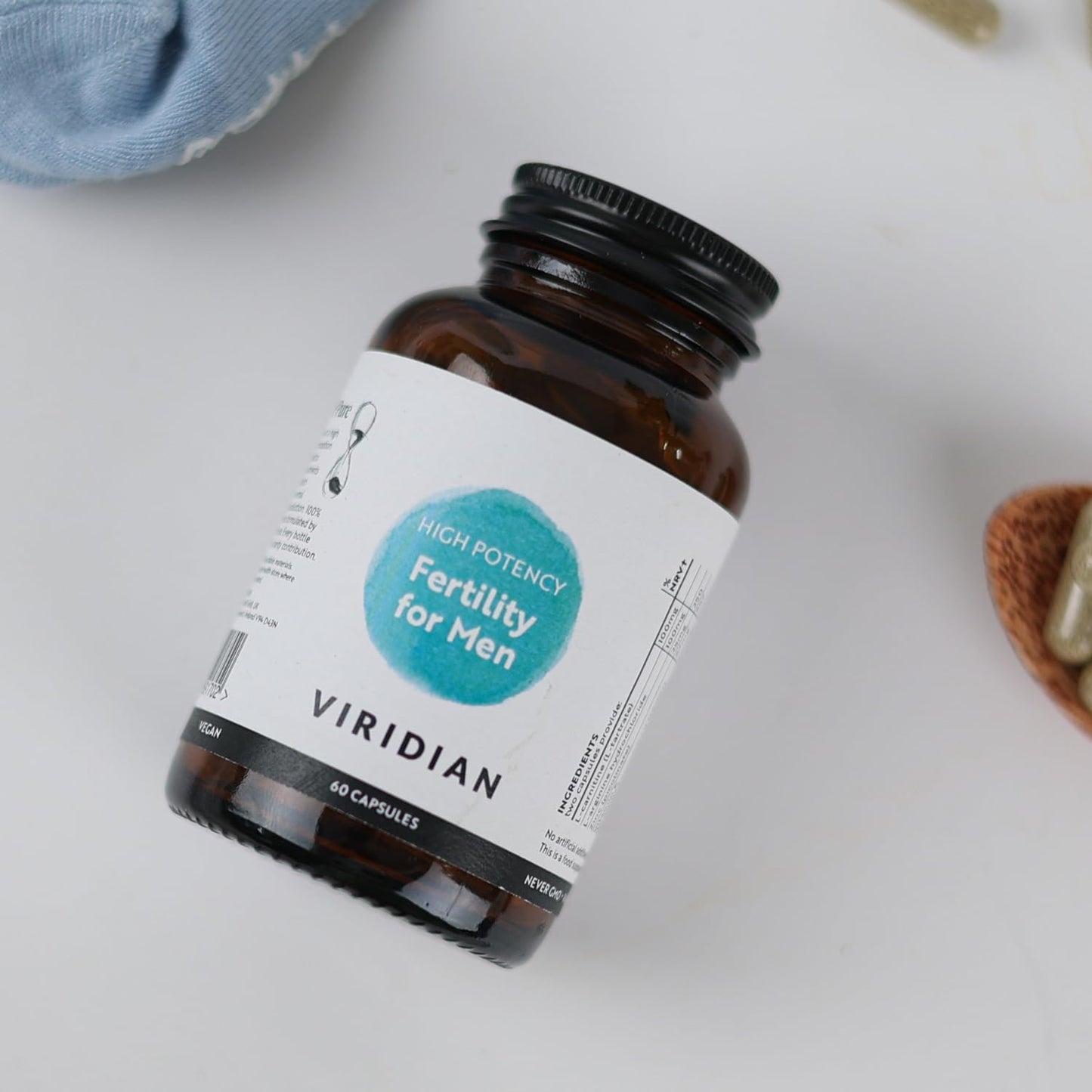 Viridian Fertility for Men (High Potency) | 120 Caps | Supports Reproductive Health with Zinc & Vital Nutrients | Vegan Capsules | Pre-Conception Support | Active Ingredients | Nutritionist Formulated
