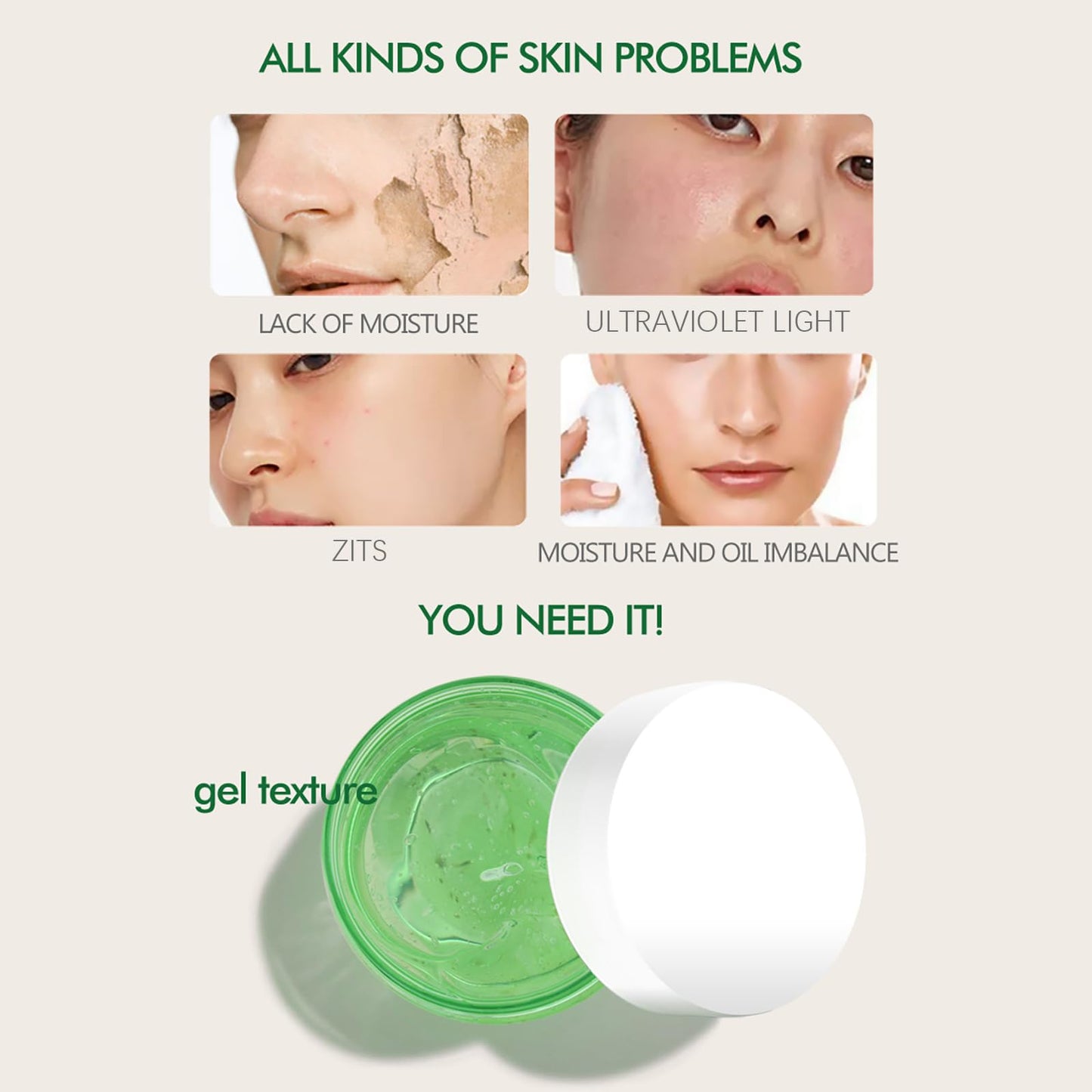 AuraAnge Overnight Face Mask with Cucumber & Aloe Vera, Tending & Hydrating Gel Mask for Moisturized Skin - Sleep Mask for Face, Aloe Vera Moisturizer Gel for Soft Skin