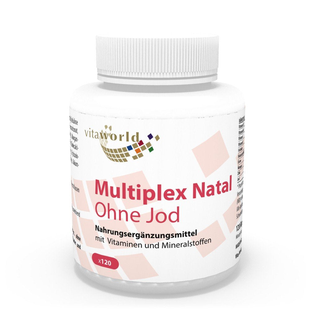 Vita World Prenatal Multivitamin Without Iodine 120 Capsules Made in Germany