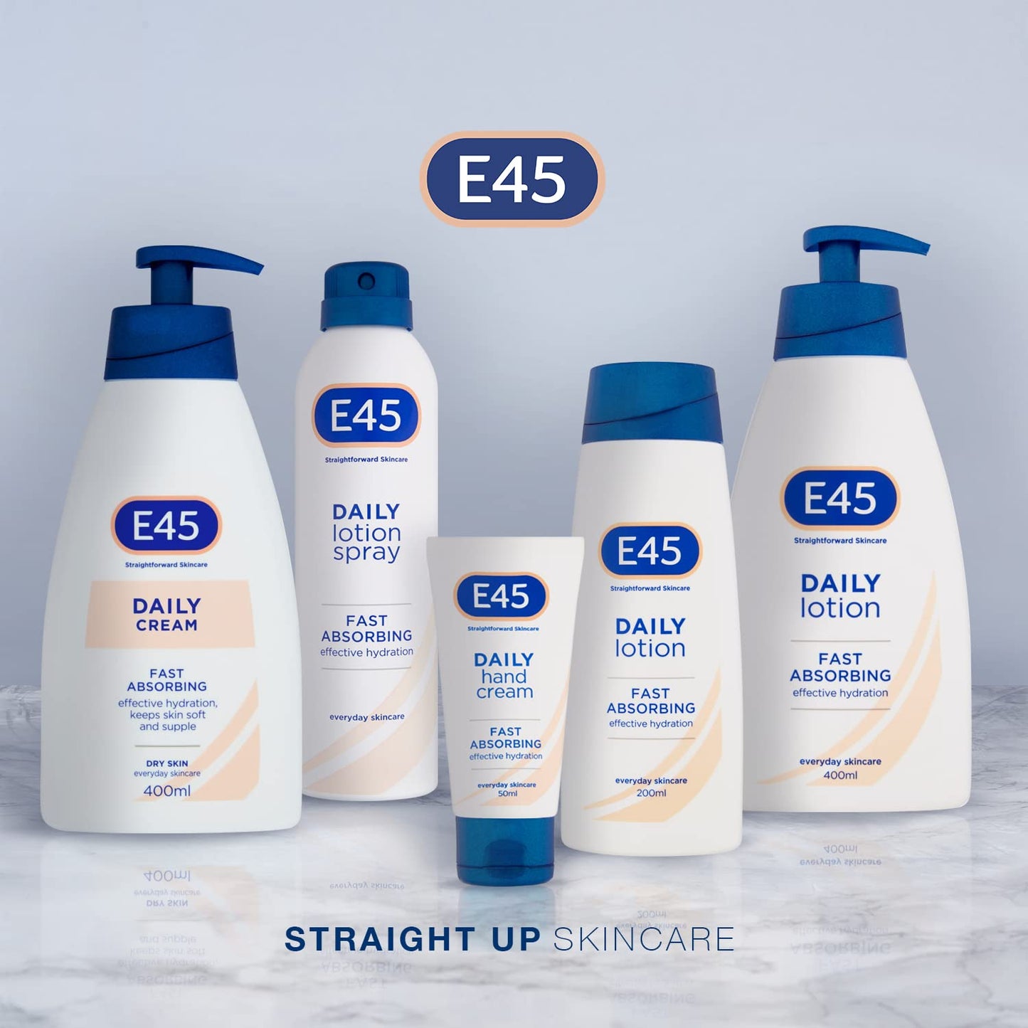 E45 Daily Hand Cream 50 ml – Hand Cream for Very Dry Hands - Moisturiser for Dry Skin and Sensitive Skin - Non-Greasy Hand Repair Cream for Soft and Supple Hands - Fast Absorption Formula (Pack Of 6)