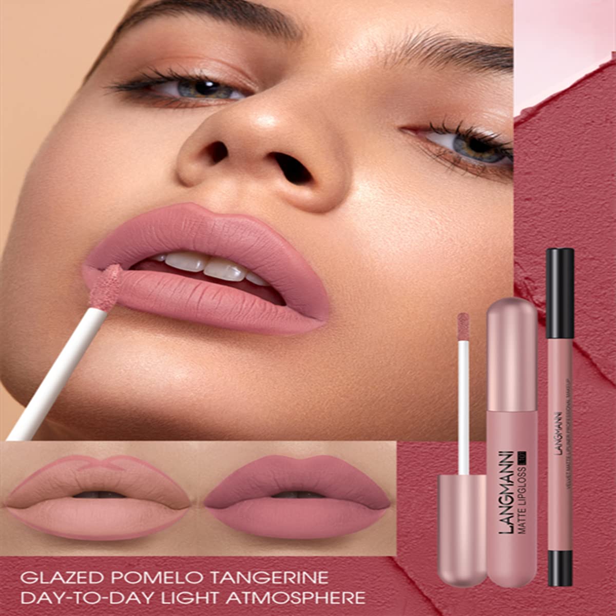 Beauty Searcher 12Pcs Lip Liner and Lipstick Set, 6 Velvety Matte Liquid Lipsticks + 6 Matching Smooth Lip Liner One Step Lips Makeup Kits, Waterproof Long Lasting Lip Gloss Makeup Gift Set