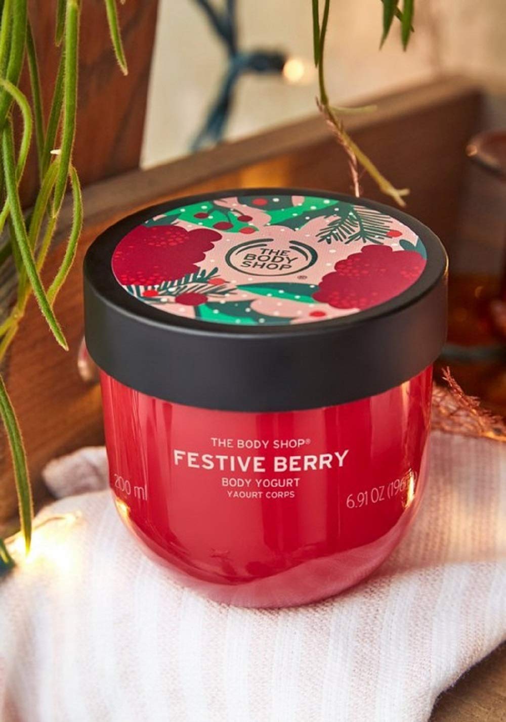 The Body Shop Festive Berry BODY YOGURT 200ml Special Edition 2020 MOISTURISER SWEET, TANGY AND FRUITY SCENT VEGAN