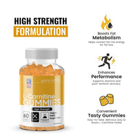 Gains Nutrition GN Acetyl L Carnitine Gummies | 60 L-Carnitine Gummies for Men & Women - High Strength Acetyl-L-Carnitine with Ashwagandha, Vitamins B6, B12 | Mango Flavour, Non-GMO & Suitable for Vegans