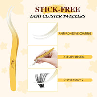 QUEWEL Lash-Clusters 320Pcs 60D+80D DIY Lash Extension Kit Mix 12-18mm Cluster-Lashes with Lash Bond and Seal and Lash Tweezer, Easily Create Thick and Charming Eyes at Home(60D+80D D MIX12-18 Kit)