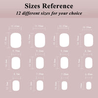 HERBINSOLS French Tip Press on Nails - 24Pcs Natural White Square Tips - Full Cover Nude Stick on for Women Girls Art