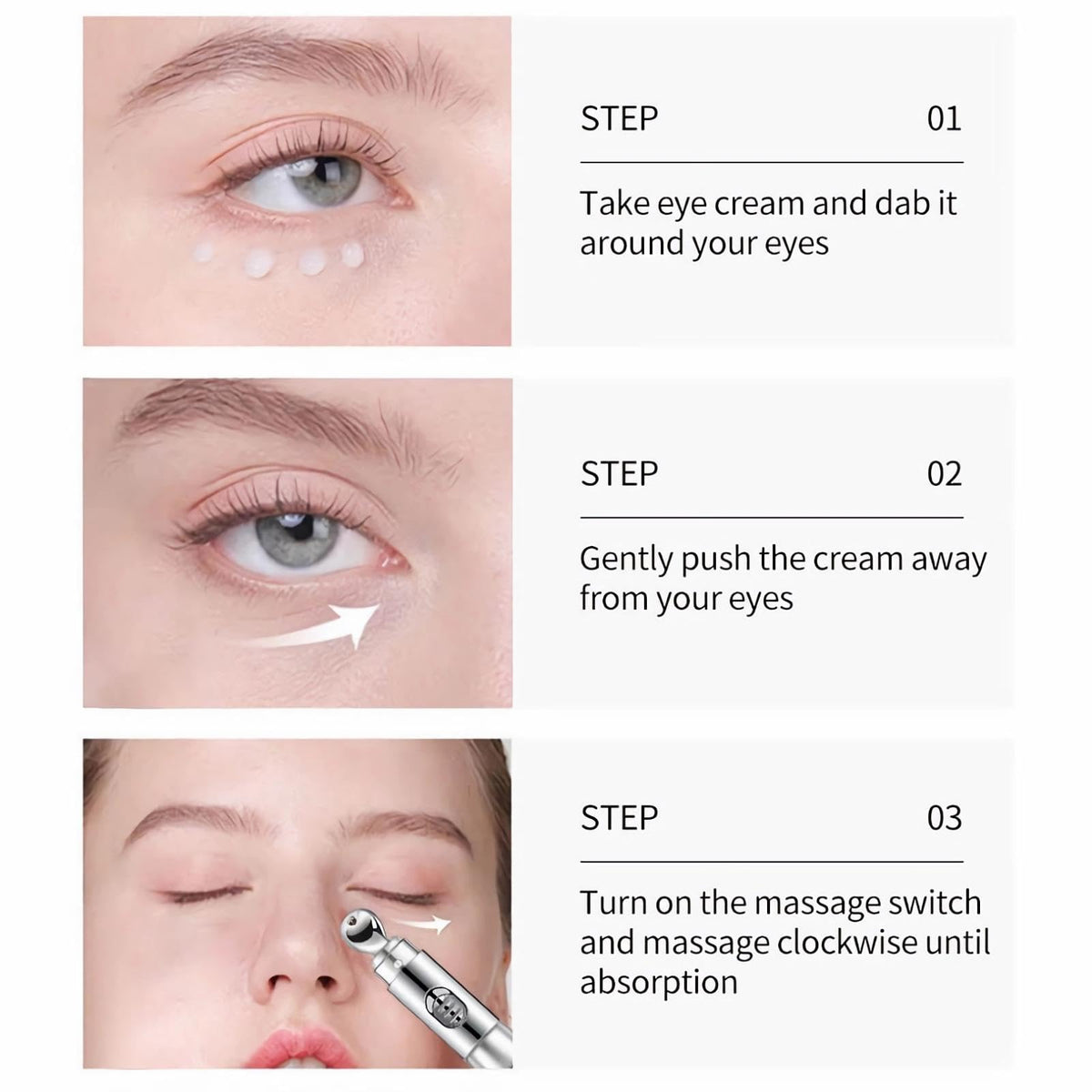 mercham Anti Wrinkle Eye Cream, Electric Under Eye Cream for Dark Circles Puffy Eye