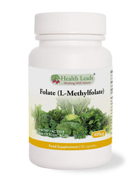 Health Leads ...Working With Nature Folate (L-Methylfolate) 400μg x 90 Capsules - 5-MTHF Active Form of Folic Acid/Vitamin B9 - Supports Normal Maternal Tissue Growth During Pregnancy - PRENATAL- Magnesium Stearate Free - Made in Wales