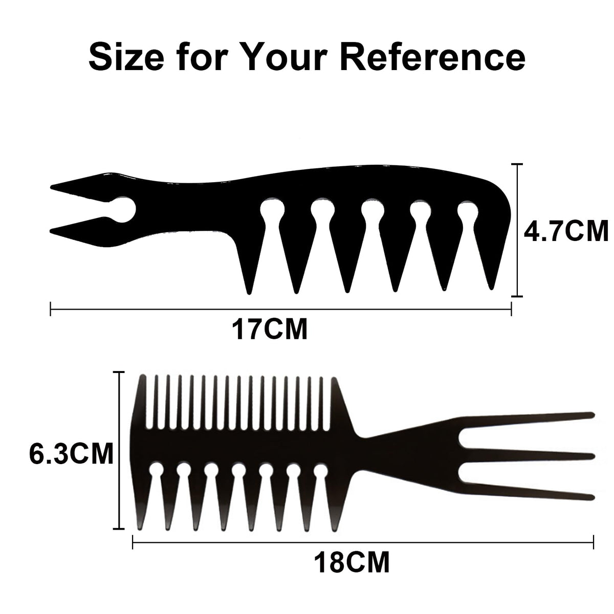ZEROKIWI Professional 2-in-1 Mens Hairstyling Texture Comb, Wide Tooth Slickback Hairdressing Detangling Fantail Barber Comb Anti Static Heat Resistant for Men Women Salon Shaping Wet Long Curly (AB)