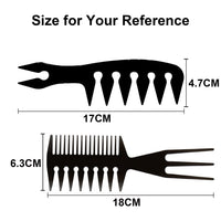 ZEROKIWI Professional 2-in-1 Mens Hairstyling Texture Comb, Wide Tooth Slickback Hairdressing Detangling Fantail Barber Comb Anti Static Heat Resistant for Men Women Salon Shaping Wet Long Curly (AB)