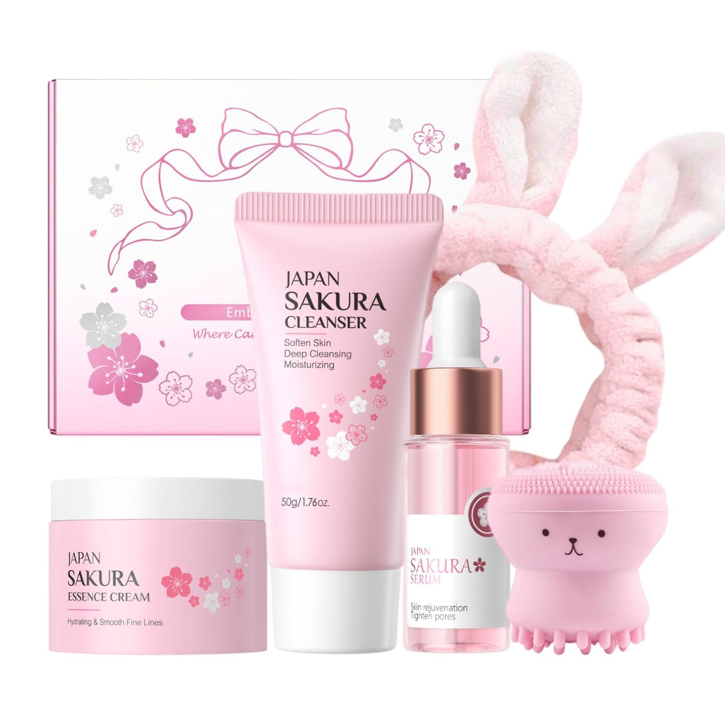 CTUBLIAUNX Skincare Set for Teen Girls & Women - Skincare Gift Set with Cleanser, Serum & Cream, Hydrating & Smoothing Skin Care Routine for Girls