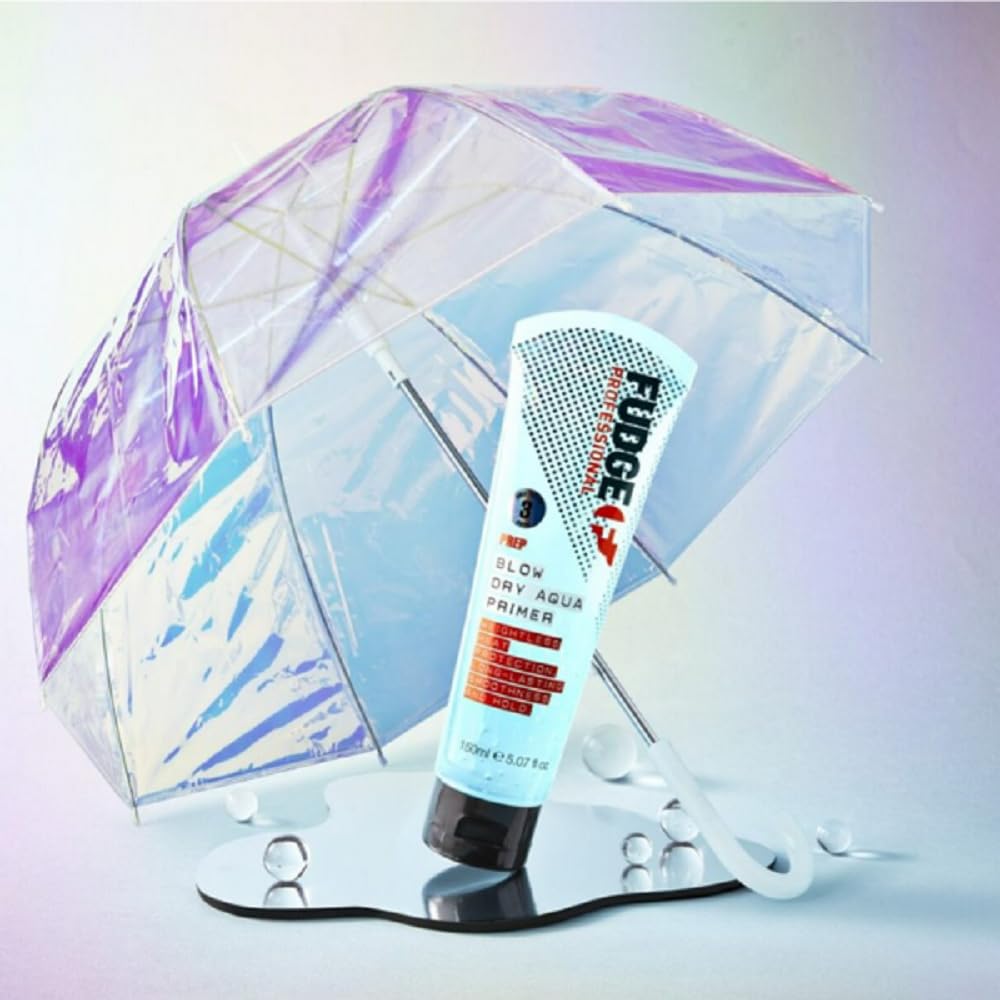 Fudge Professional Blow Dry Aqua Primer, Hyaluronic Acid, Heat Protection, Volumizing Results, 150 ml