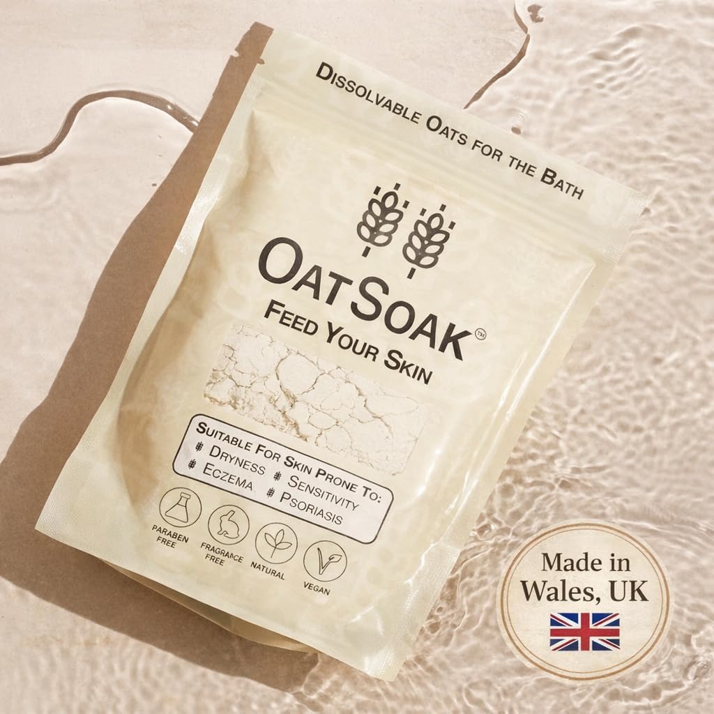 Bare Boutique OatSoak Itch Relief Colloidal Oats - Dissolvable Oats for The Bath. Soothing Bath Powder for Chicken Pox Relief, Eczema, Psoriasis, Itchy, Irritated Dry Skin, Sunburn. No additives.