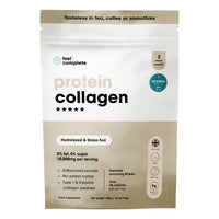 Feel Complete | High Protein Collagen Powder | No Sugar, No Sweeteners | Unflavoured | Grass Fed & Hydrolysed | Premium Type 1 & 3 Bovine Peptides | Halal | Skin, Hair & Nails | 140g | 14 Servings