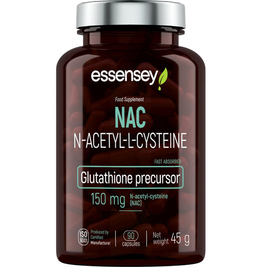 Essensey NAC N-Acetylo - Amino Acid L-Cysteine 150mg Capsules - Premium Liver Health Support with Glutathione Precursor - Natural Detox Formula - 90 Vegetarian Capsules