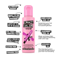Crazy Color Vibrant Pinkissimo Semi-Permanent Hair Dye. Highly Pigmented Magenta Conditioning & Oil Nourishing Vegan Formula | No Bleach or Ammonia | 100ml