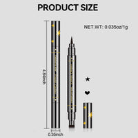 4Pcs Erinde Double-headed Liquid Eyeliner Stamp Pen Set, Eye Liners for Women, Eyeliner Pencil Black Eye Liner Stencil, Eyeliner Tattoo Tool, Eyeliner Stamp Shapes Star, Heart