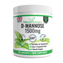 Natural Answers D-Mannose | 365 Capsules | Max Strength 1500mg per Serving - Precision DMannose - Vegetarian Capsules not Tablets or Pills, Made in The UK (365 Count (Pack of 1))
