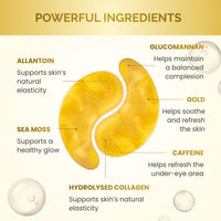 PLANTIFIQUE 24K Gold Under Eye Patches - Dermatologist Tested - 20 Pairs Collagen & Hyaluronic Acid Eye Masks for Dark Circles & Puffiness