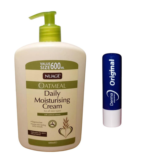 Generic Oatmeal Daily Moisturising Cream By N ůã ğ é for All Skin Types Fragrance Free 600ml With Free Orignial Lip Balm