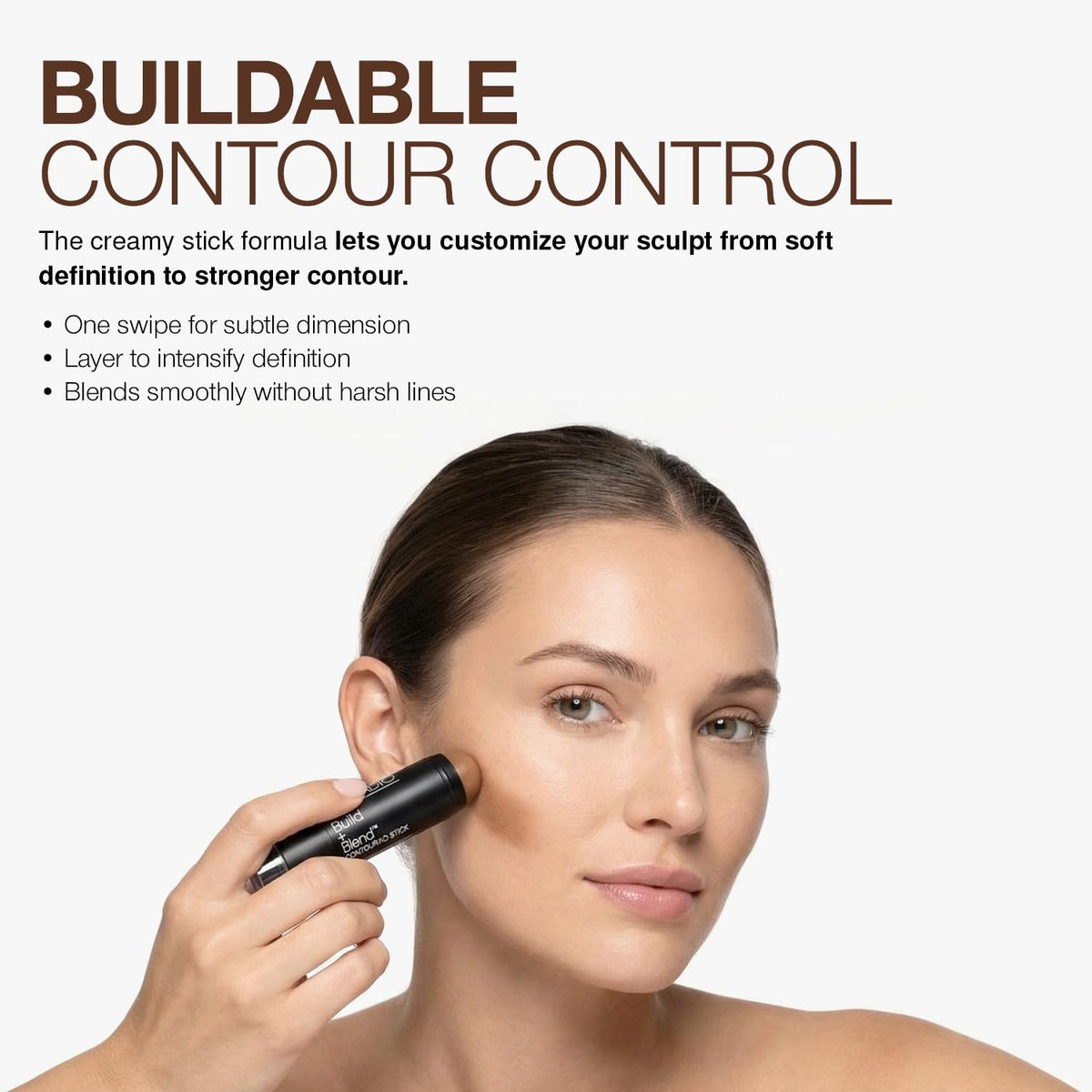 Palladio Contouring Makeup Stick BUILD + BLEND Contour Stick, Face Makeup for Perfect Sculpting Look, 0.23 Ounce (Amber Rose)