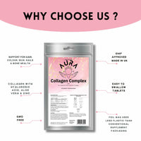 Active Aura Bovine Collagen 1200mg +Hyaluronic Acid, Aloe Vera & Zinc - Skin, Bones & Joints