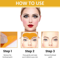 Forehead Wrinkle Patches,12pcs Collagen Forehead Anti Wrinkle Patches,Anti Wrinkle Patches,24k Gold Forehead Face Smoothing Forehead Patches,Anti Wrinkle Tighten Skin