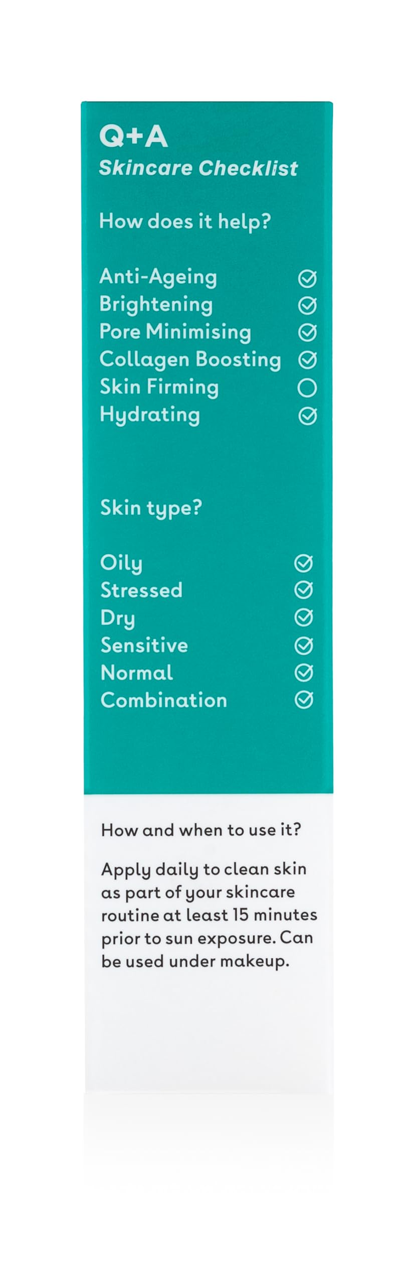 Q+A Niacinamide Daily Sunscreen SPF 50: Ultra-Light, Non-Greasy, Broad-Spectrum UVA/UVB Protection, Oil Control, Pore Refining, Hydrating, 90% Natural Ingredients, Vegan, Cruelty-Free, 50ml
