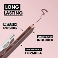 Collection Cosmetics Long-Lasting Lip Liner Pencil with Sharpener, Coco