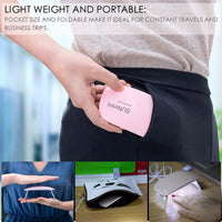 BAQI Mini UV LED Nail Lamp, Portable 6W USB Nail Dryer, Polish Curing LED Manicure Tool, Gel Light Mouse Shape Pocket Nail Art Tool for Home and Salon Use, Pink