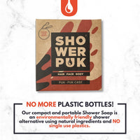 Shower PUK All-in-One Bar: Natural Shampoo, Body Wash & Face Soap with Shea Butter, Argan Oil & Long-Lasting Citrus Scent - Eco-Friendly, Plastic-Free, Vegan - 3 Pack Refill