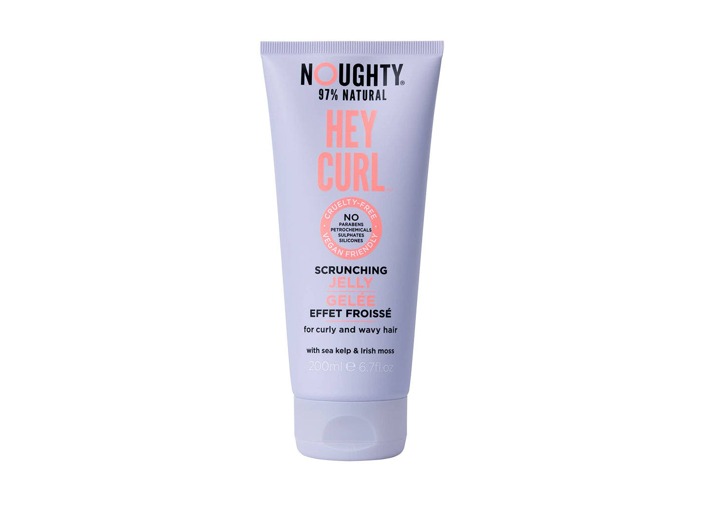 Noughty 97% Natural, Hey Curl Scrunching Jelly, Sulphate Free Vegan Haircare, Hydrating Frizz Control Formula, With Sea Kelp and Irish Moss, 200ml