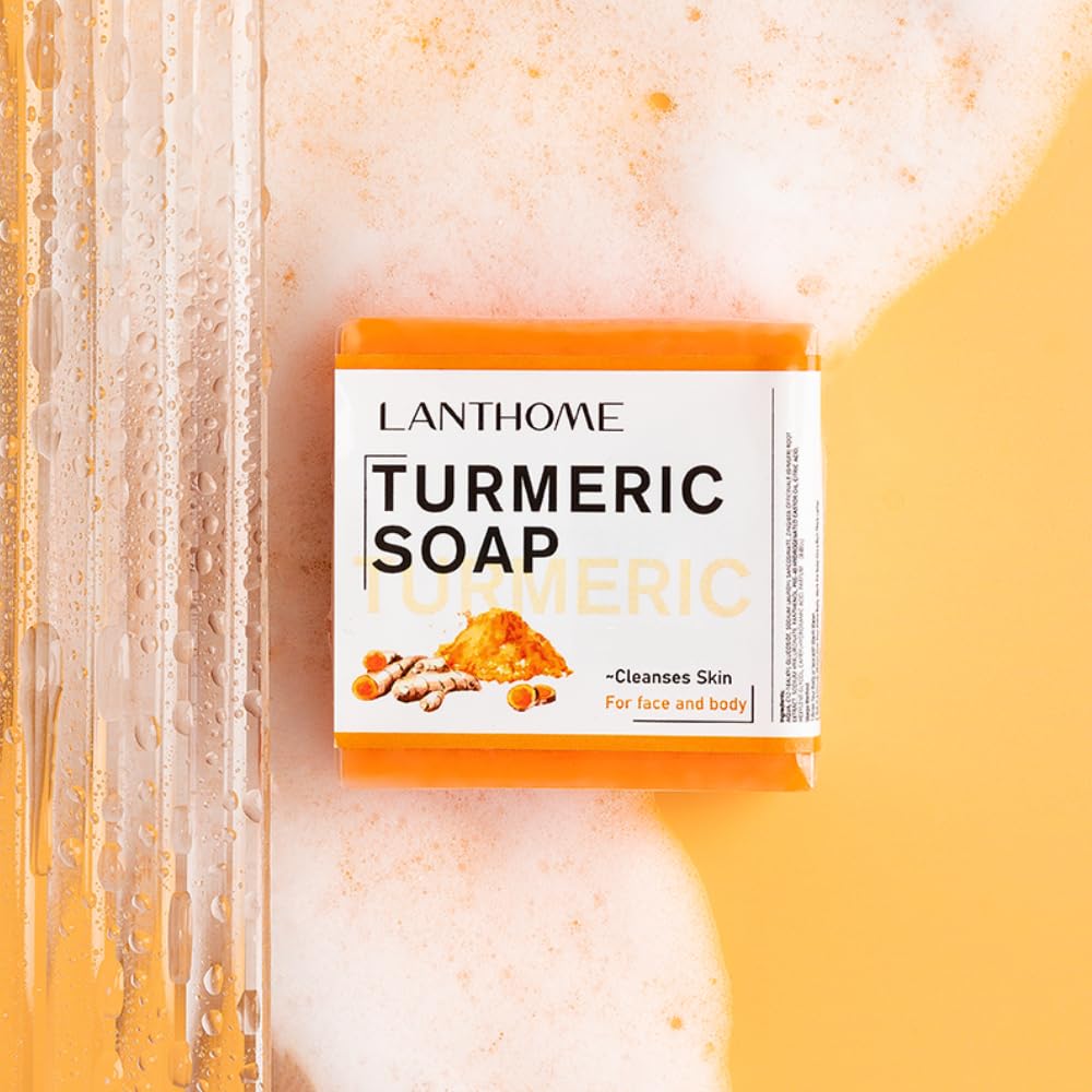 JEMPET Turmeric Soap Natural Ginger Bar Soap: 2PCS Plants Essential Oil Bar Soap for Face & Body - Reduces Acne & Dark Spot & Cleanses Skin