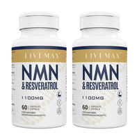LIIVEMAX NAD+ & Trans-Resveratrol Complex 1100mg | Anti-Aging Antioxidant Supplement | Enhanced with Black Pepper Extract for Superior Absorption (120 Capsules)