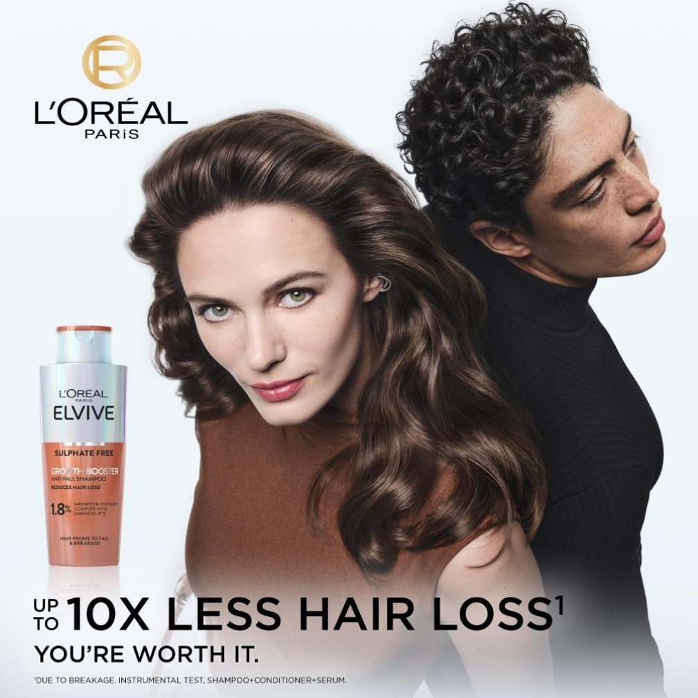 L'Oreal Paris Elvive Growth Booster Shampoo, Anti Hair Loss Shampoo, 200ml / 6.7 fl. oz.
