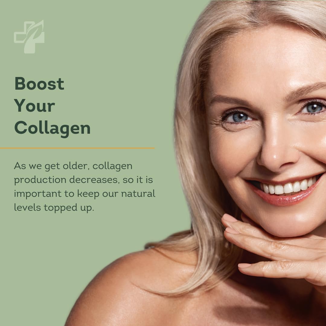 Collagen Powder Bovine Peptides, Type I & III, 100% Pure Hydrolysed Gold Standard, with 18 Amino Acids, Collagen Supplement by General Healthcare - 20g / 20,000mg Collagen (Unflavoured)(300g)